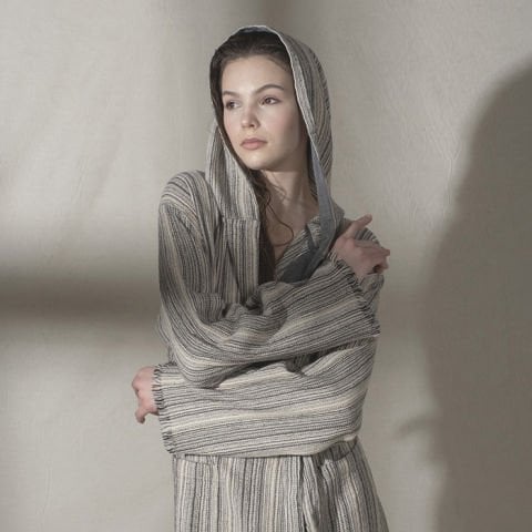 Buldan's-Adel Mını Waffle Bornoz-Siyah