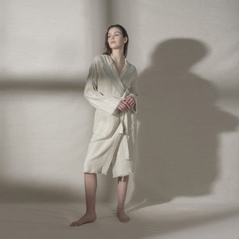 Buldan's-Adel Mını Waffle Bornoz-Ada Cayı Yesili