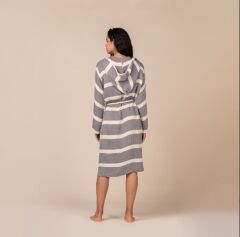 Buldan's-Quatro Bornoz-Antrasit/Yanık Bordo