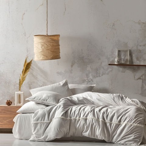 Buldan's-Bürümcük Nevresim Takımı Ç.K.- Off White