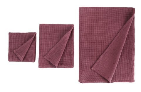 Buldan's-Suri Mini Waffle Peştemal-Rustik Bordo