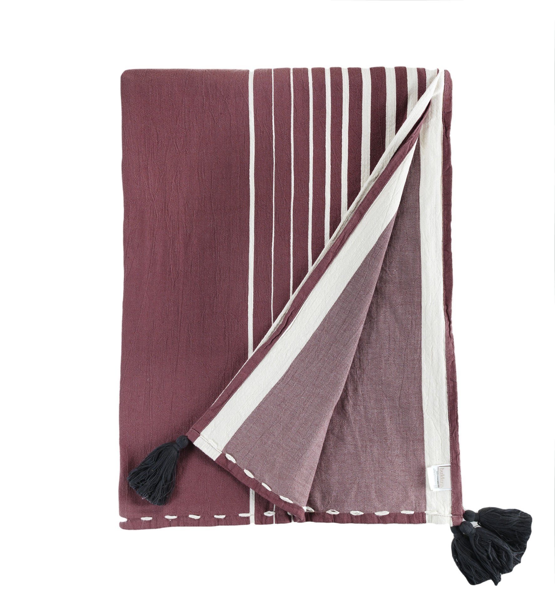 Buldan's-Hazal Yatak Örtüsü-Rustik Bordo