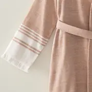 Erva Kadın Bornoz Organik Pamuk Keten Terra